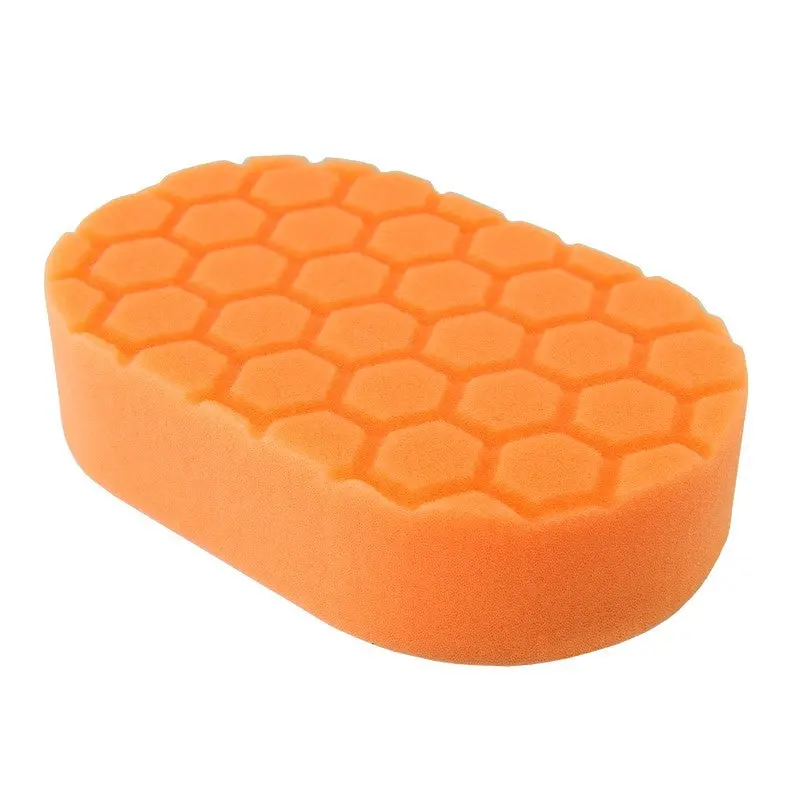 Chemical Guys Hex-Logic Medium-Cut Hand Applicator Pad – Orange, 3" X 6" X 1" 1