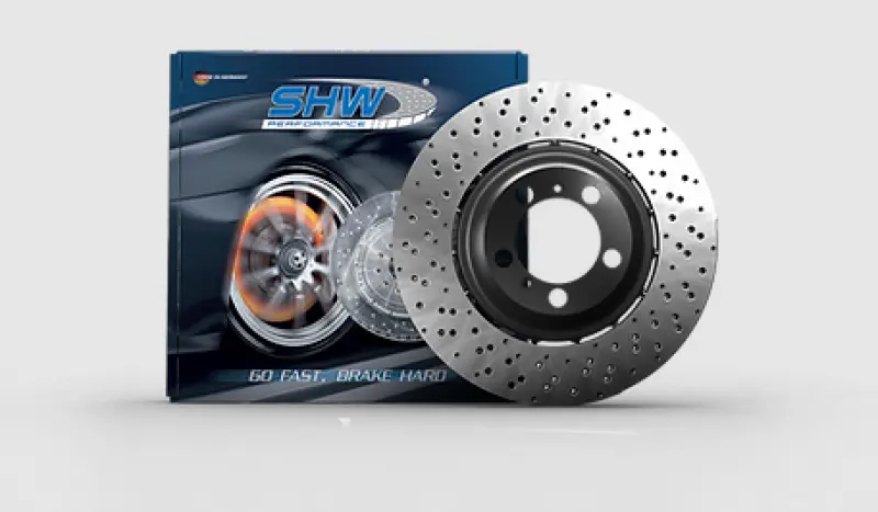 Shw 19-21 Bmw M2 Competition 3.0L Left Rear Cross-Drilled Lightweight Brake Rotor 1