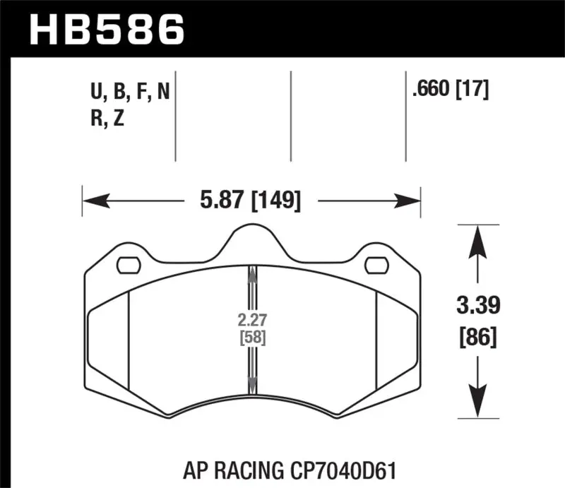 Hawk Ap Racing Cp7040 Dtc-70 Race Compound Brake Pads 1