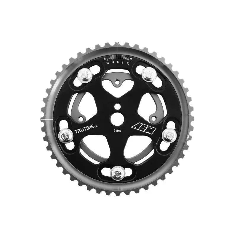 Aem Tru-Time Cam Gear – Adjustable Black Anodized Timing Gear For 4G63/T Engines 1