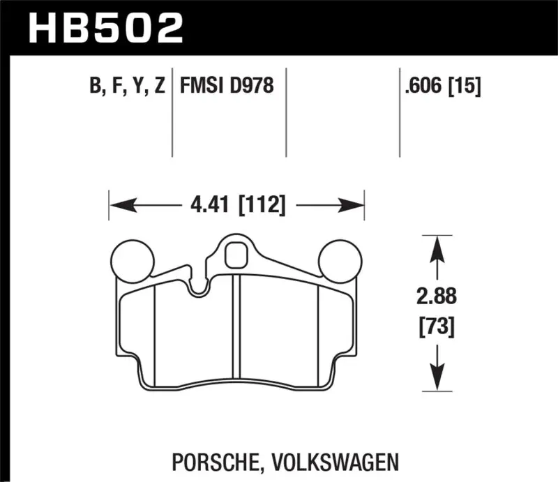Hawk Porsche / Volkswagen Performance Ceramic Street Rear Brake Pads 1