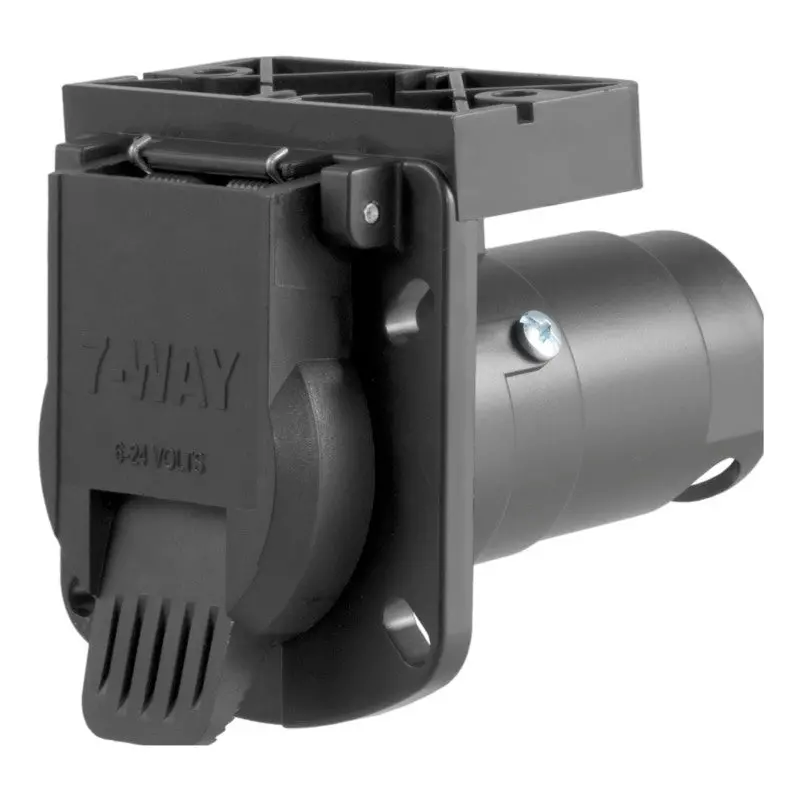 Curt 7-Way Rv Blade Connector Socket With Integrated Mounting Bracket – Vehicle-Side 1