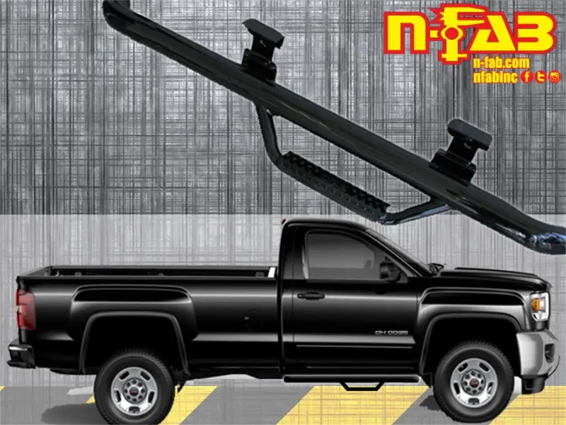 N-Fab Nerf Step 15-17 Chevy-Gmc 2500/3500 Regular Cab - Gloss Black - Cab Length - 3In 1