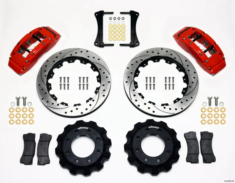 Wilwood Tc6R Front Brake Kit – 16" Drilled Rotors, Red Finish – Fits 1999–2014 Gm 1500 Trucks & Suvs 1