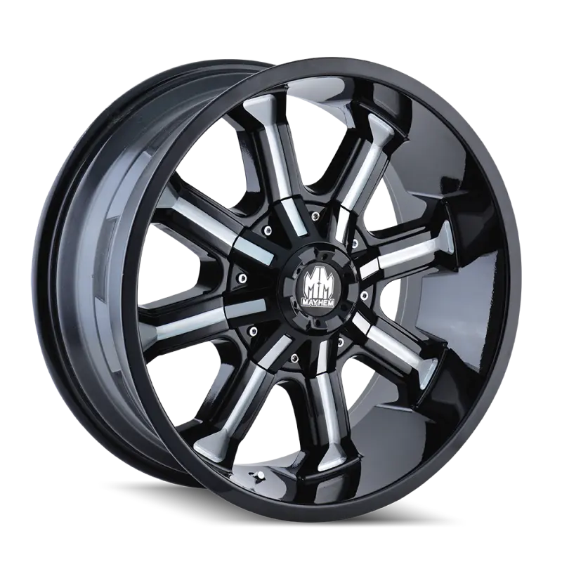 Mayhem 8102 Beast 17X9 / 8X165.1 Bp / -12Mm Offset / 130.8Mm Hub Black W/ Milled Spokes Wheel 1
